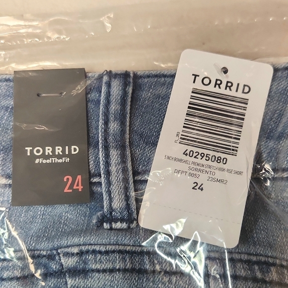 ❤️NWT VINTAGE TORRID SHORTS BOMBSHELL PREMIUM STRETCH DENIM HIGH RISE - SIZE 22 - Picture 6 of 10
